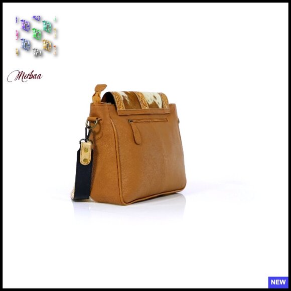 Leather Crossbody Bag Floral Tooled Adjustable Shoulder Purse Multipocket Chic
